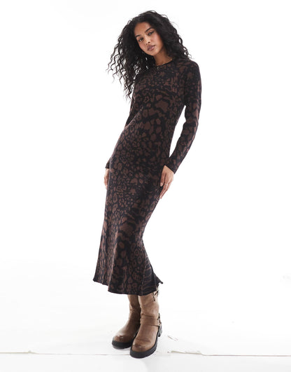 Jac Knit Dress In Blackbrown