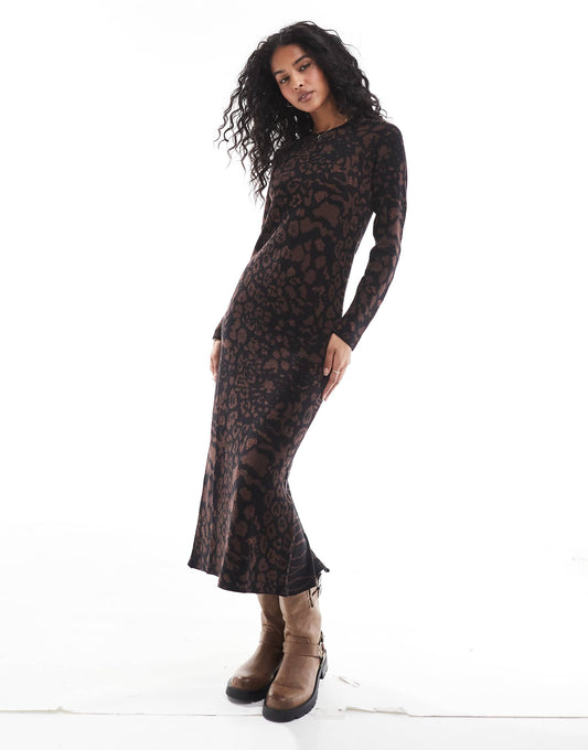 Jac Knit Dress In Blackbrown