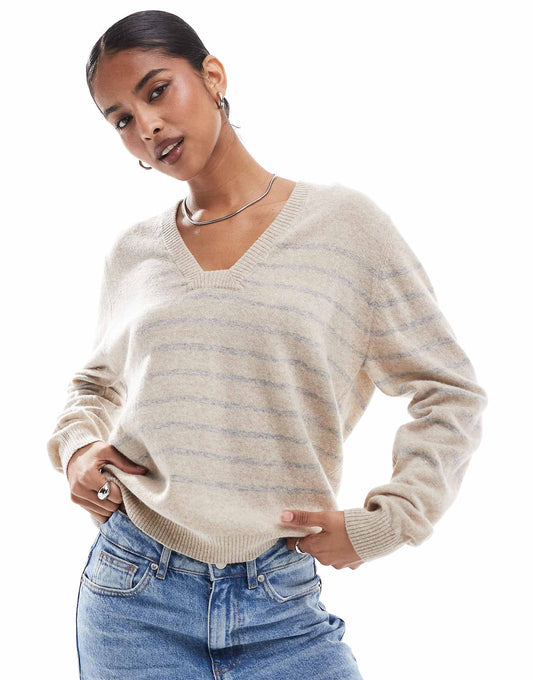 Joy Square Jumper In Blue Stripes