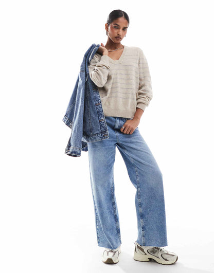 Joy Square Jumper In Blue Stripes