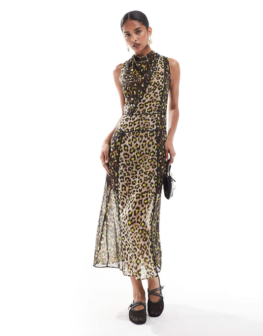 Jul Print Dress In Khaki