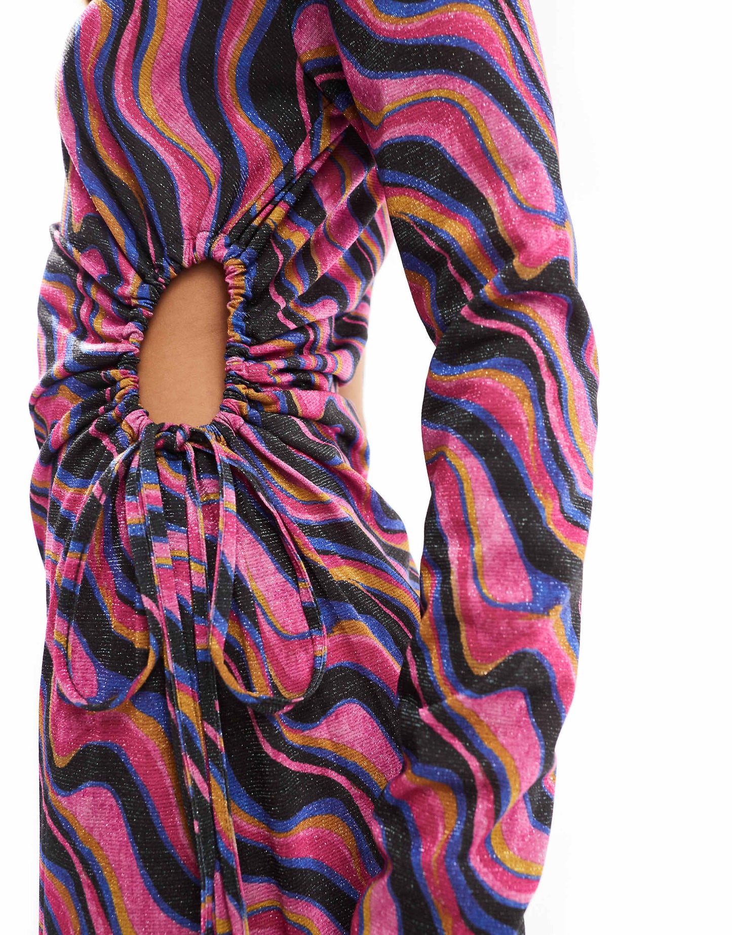 Off Shoulder Dress In Multicolor