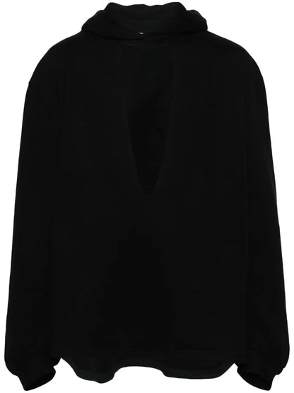 Plunge-V Cotton Hoodie