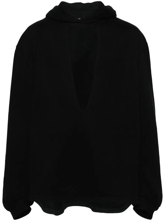 Plunge-V Cotton Hoodie