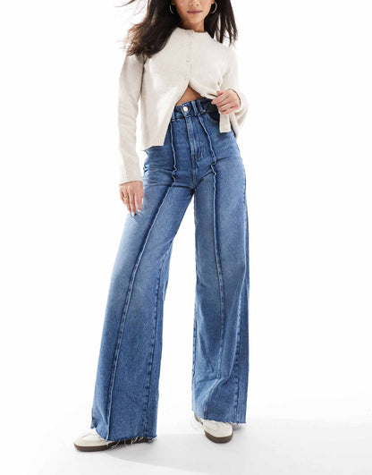 Front Color Denim Pant In Light Indigo