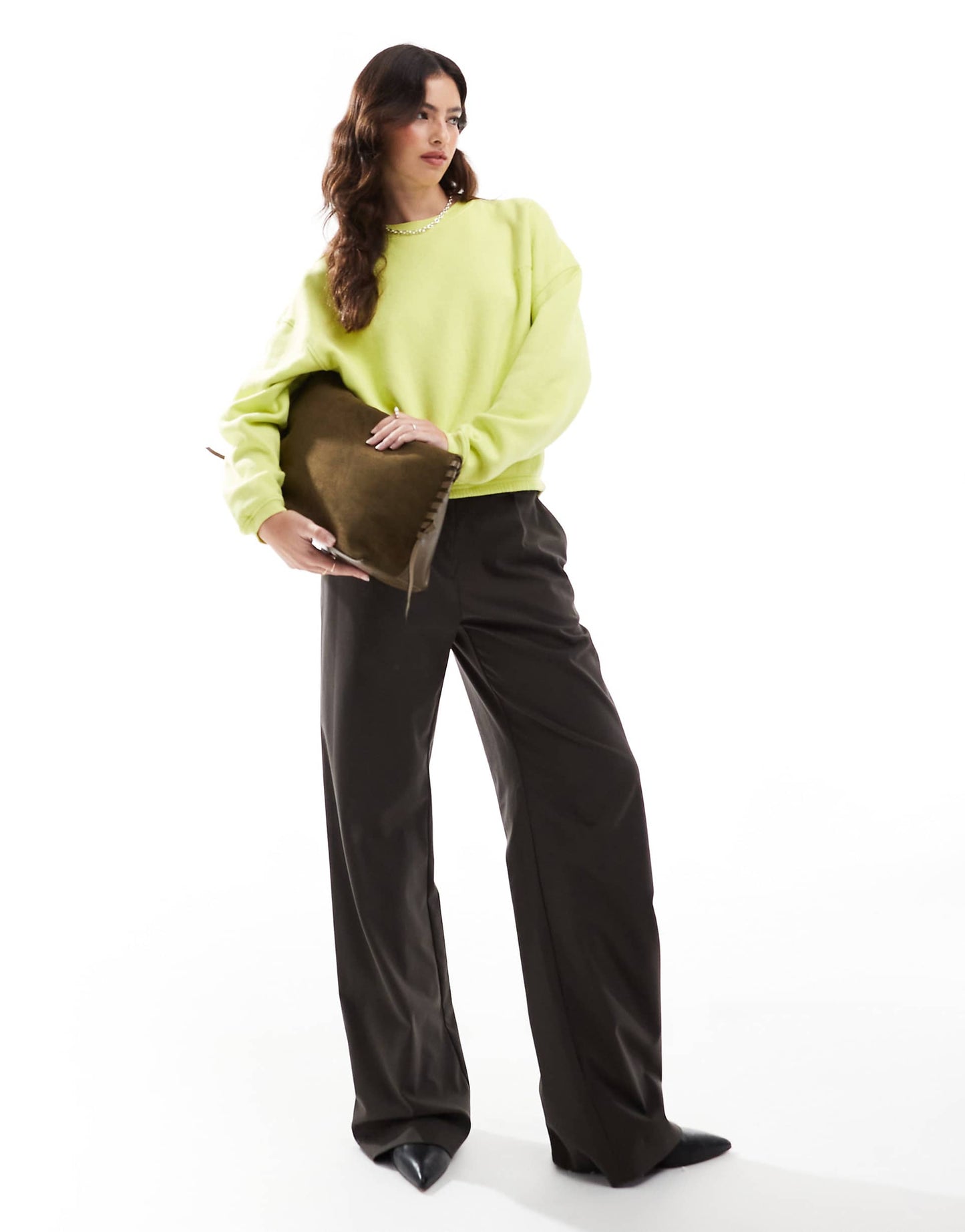 Basic Band Sweater In Lime