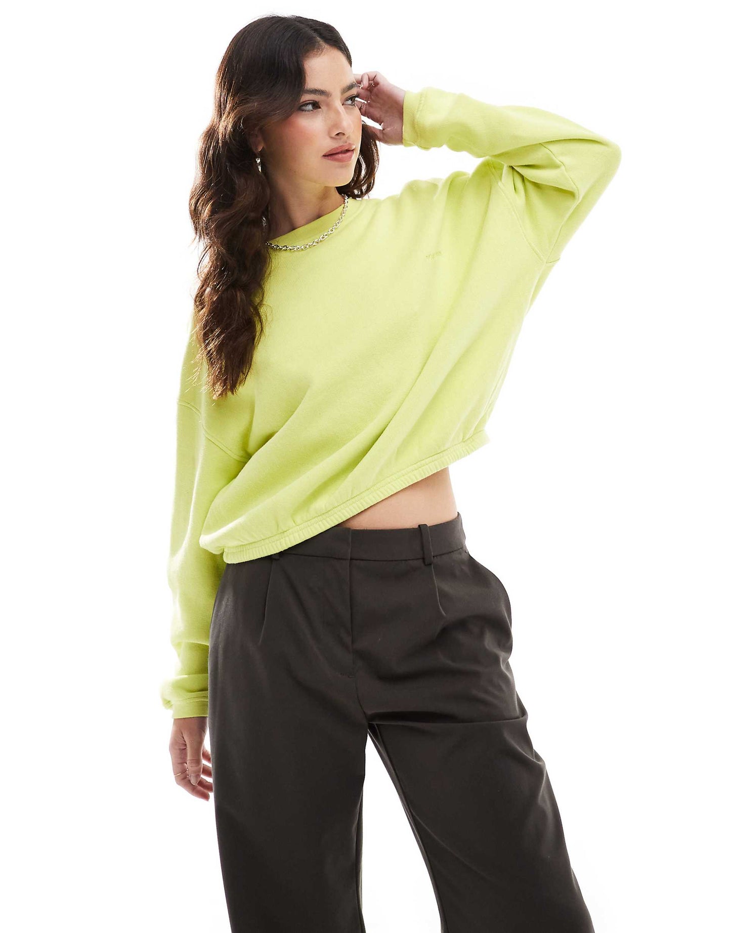 Basic Band Sweater In Lime