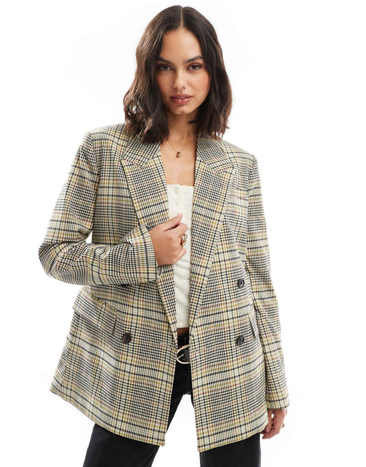 Check Blazer In Lime