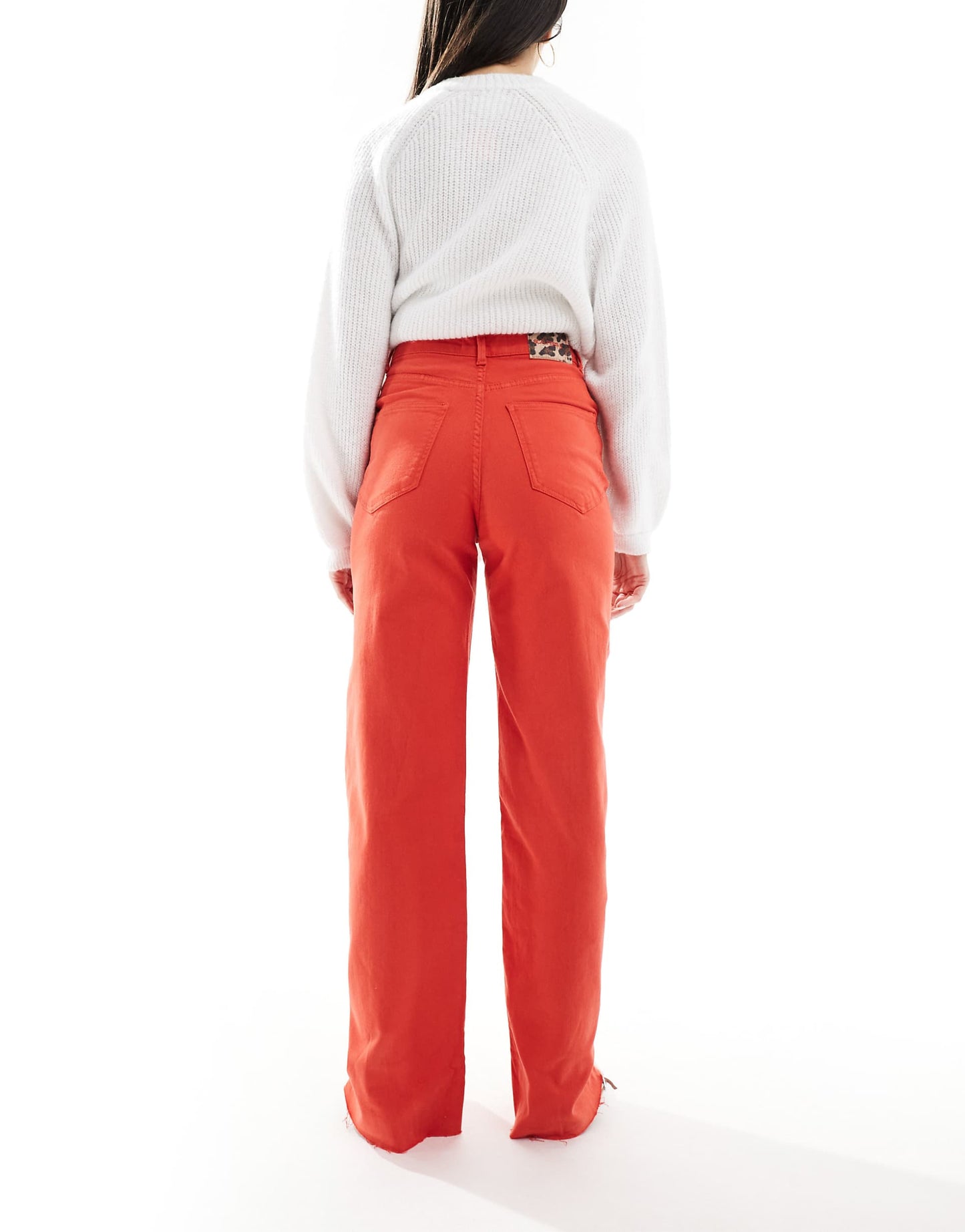 Front Color Denim Pant In Orange