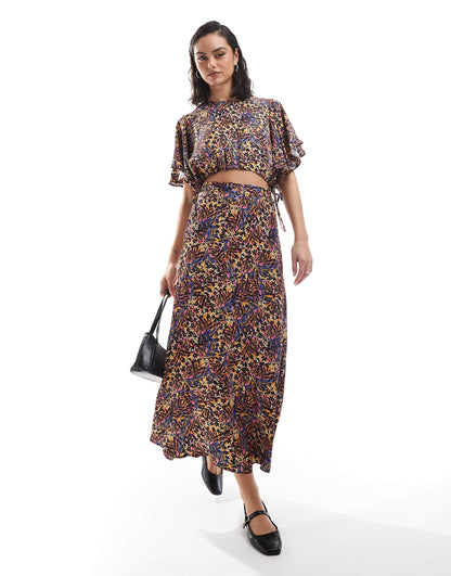 Mini Corde Print Skirt In Multicolor