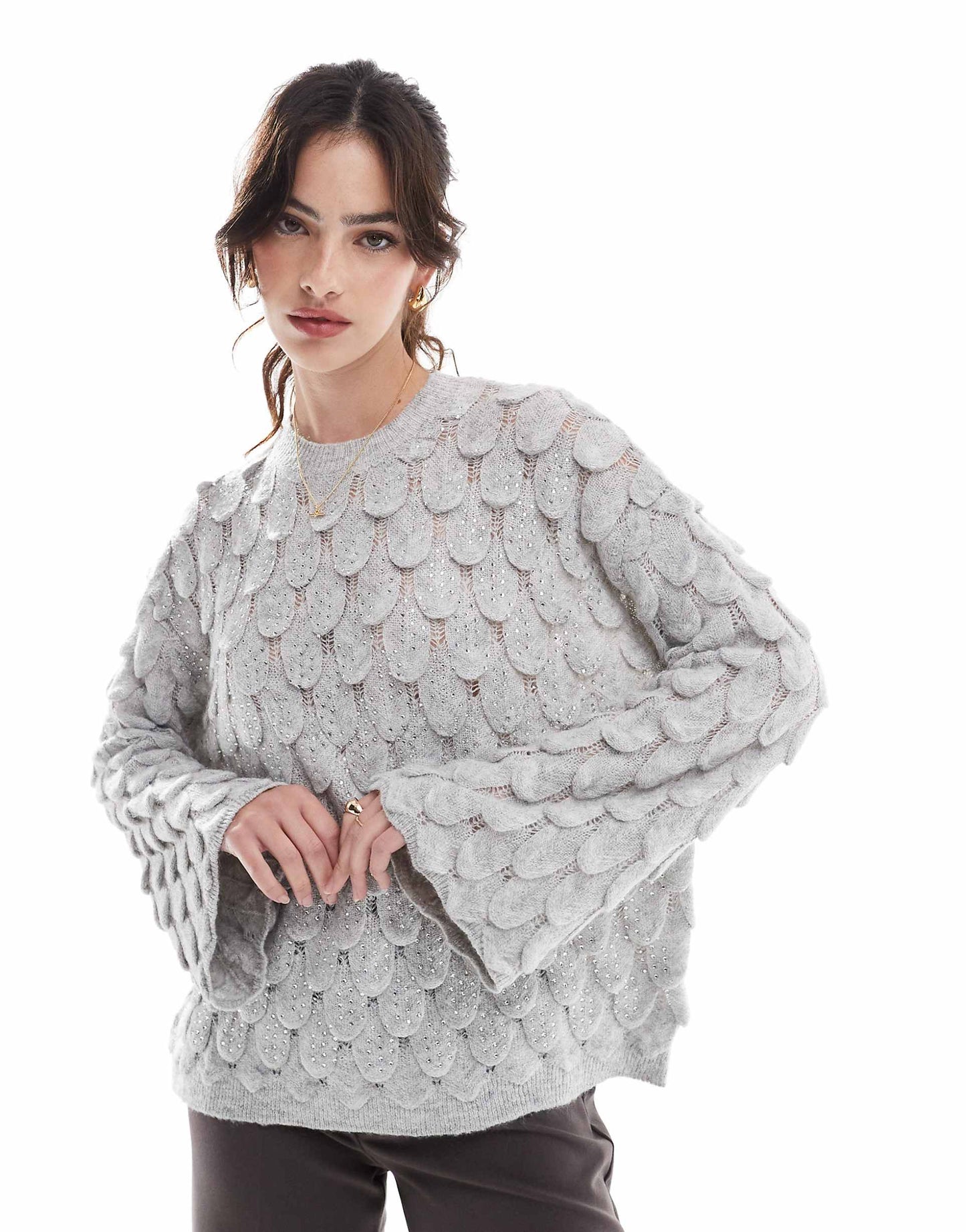 Scale Crystal Jumper In Grey