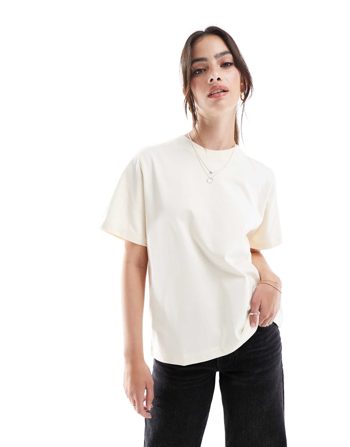 Heavy Solid Tee In Natural
