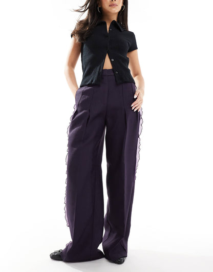 High Waisted Pants In Purple