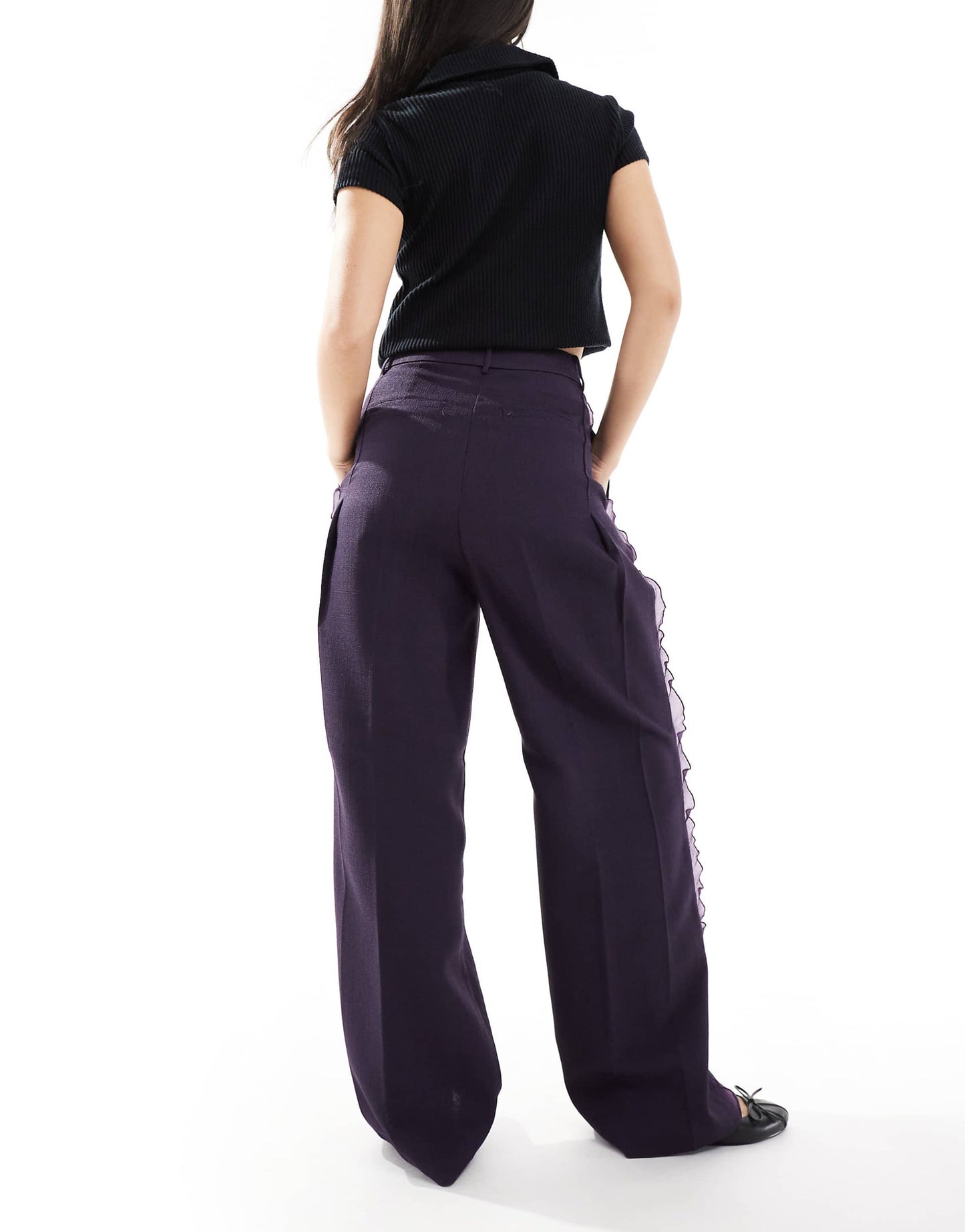 High Waisted Pants In Purple