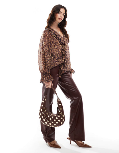 Multietnic Shirt In Camel