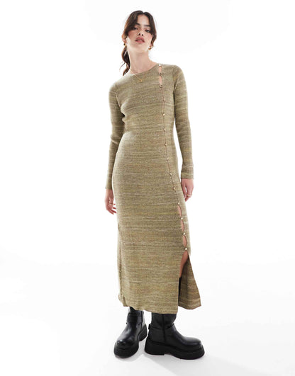 Pasan Knit Dress In Khaki