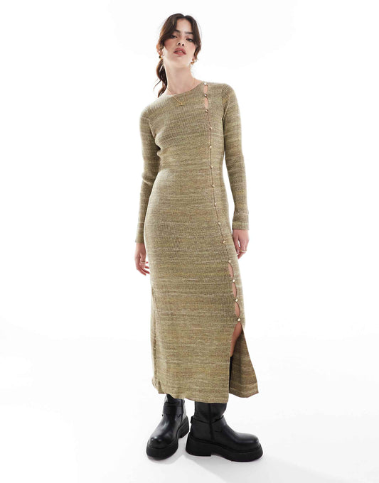 Pasan Knit Dress In Khaki