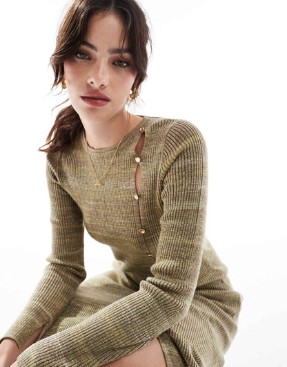 Pasan Knit Dress In Khaki