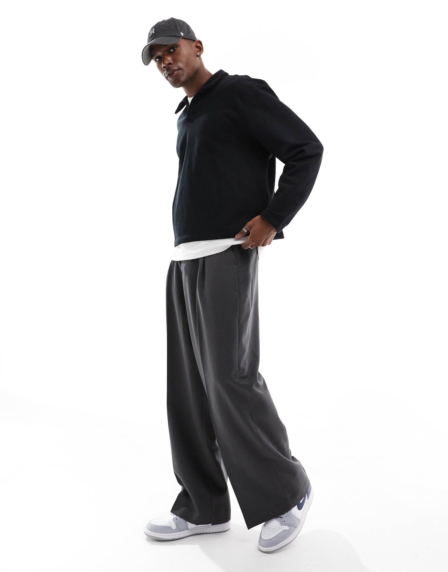 Heavyweight Oversized Polo Sweatshirt 400Gsm