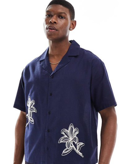 Embroidered Resort Beach Shirt