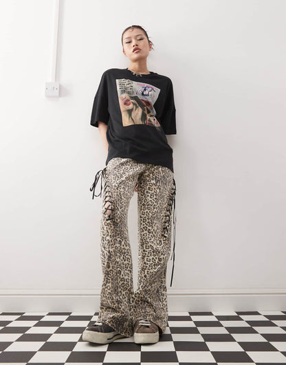 Oversized T-Shirt With Party Print