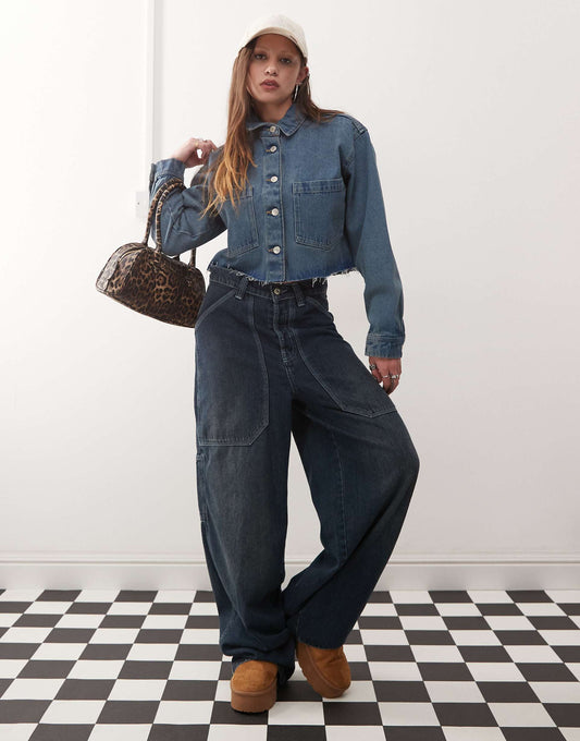 Boxy Cropped Denim Jacket