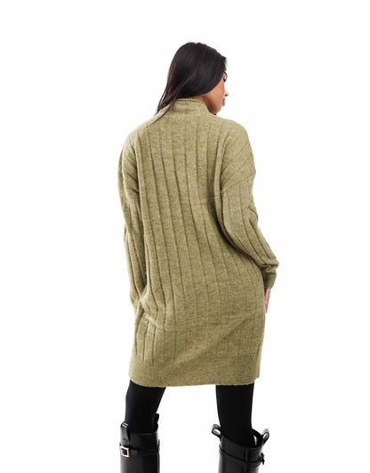 Oversized Ribbed Knitted Mini Dress