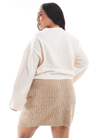 Curve Cable Knit Mini Skirt
