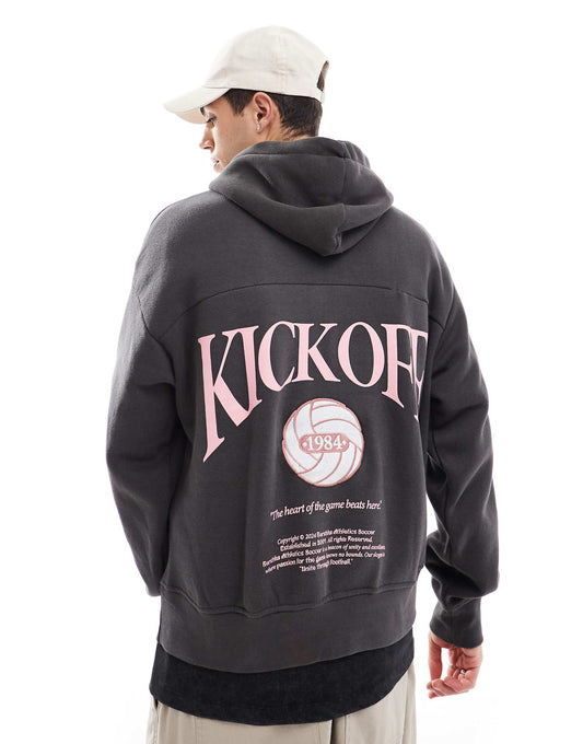 Kick Off Back Printed Hoodie