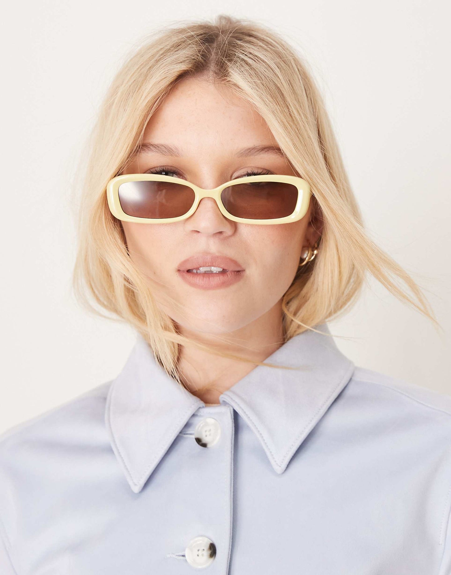 Narrow Bevelled Square Sunglasses