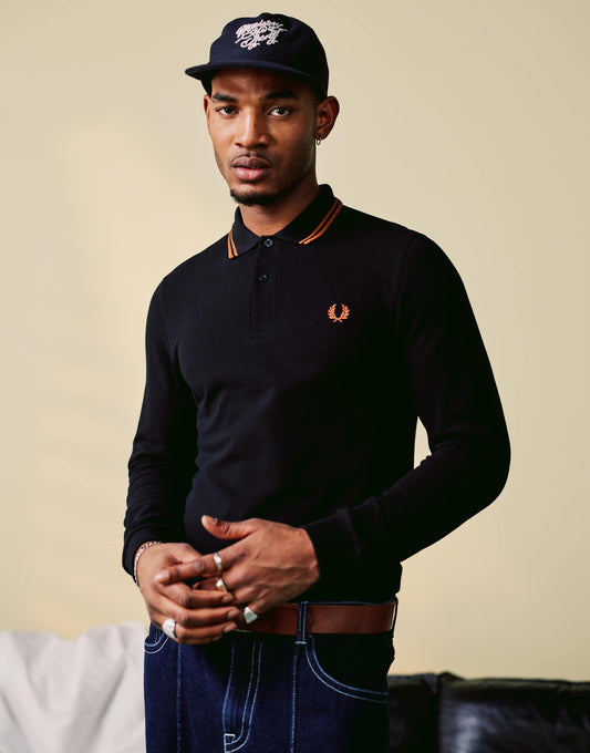 Twin Tipped Long Sleeve Polo Shirt