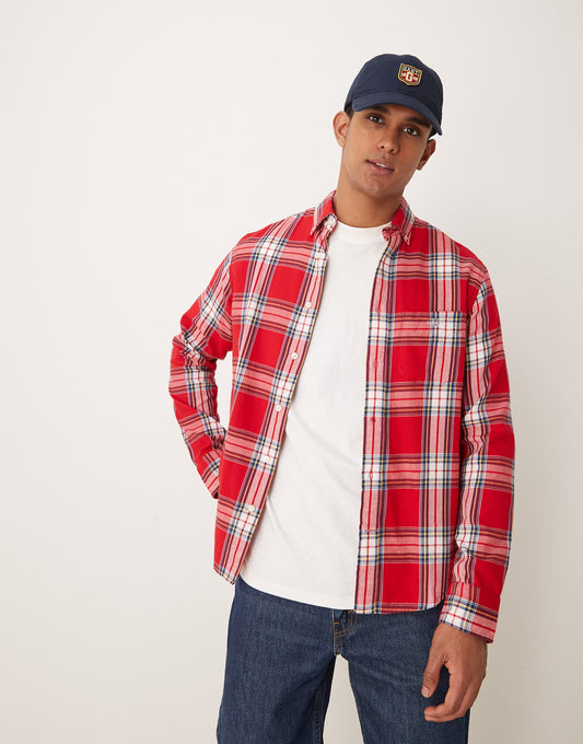 Regular Fit Check Flannel Shirt Red