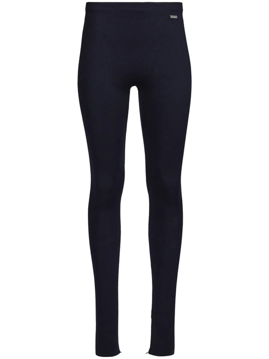 Logo-Plaque Knitted Leggings