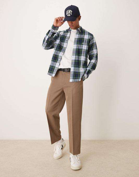 Regular Fit Check Flannel Shirt Green