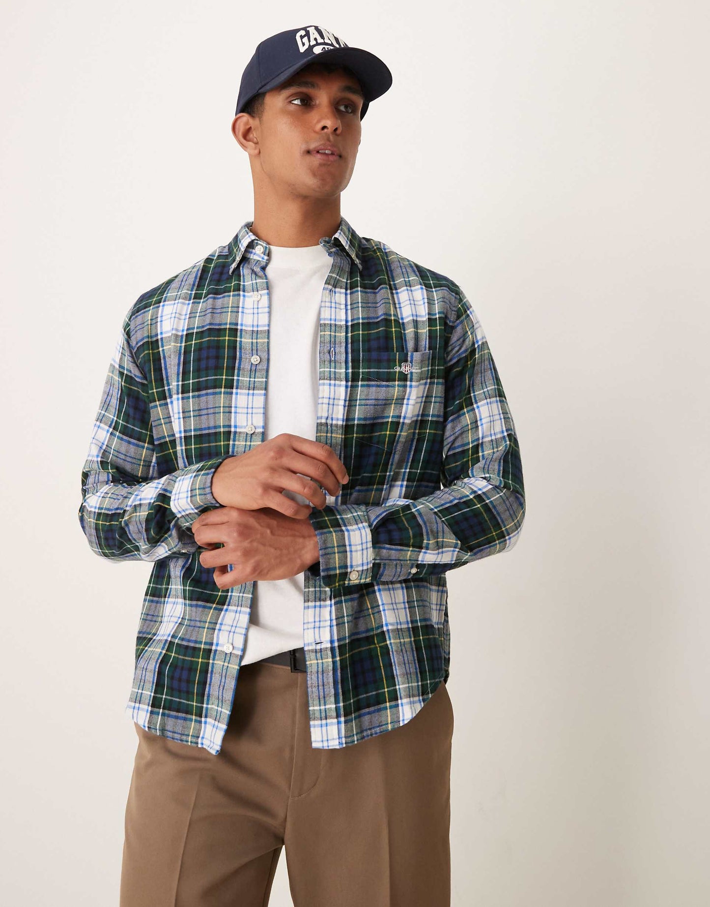 Regular Fit Check Flannel Shirt Green