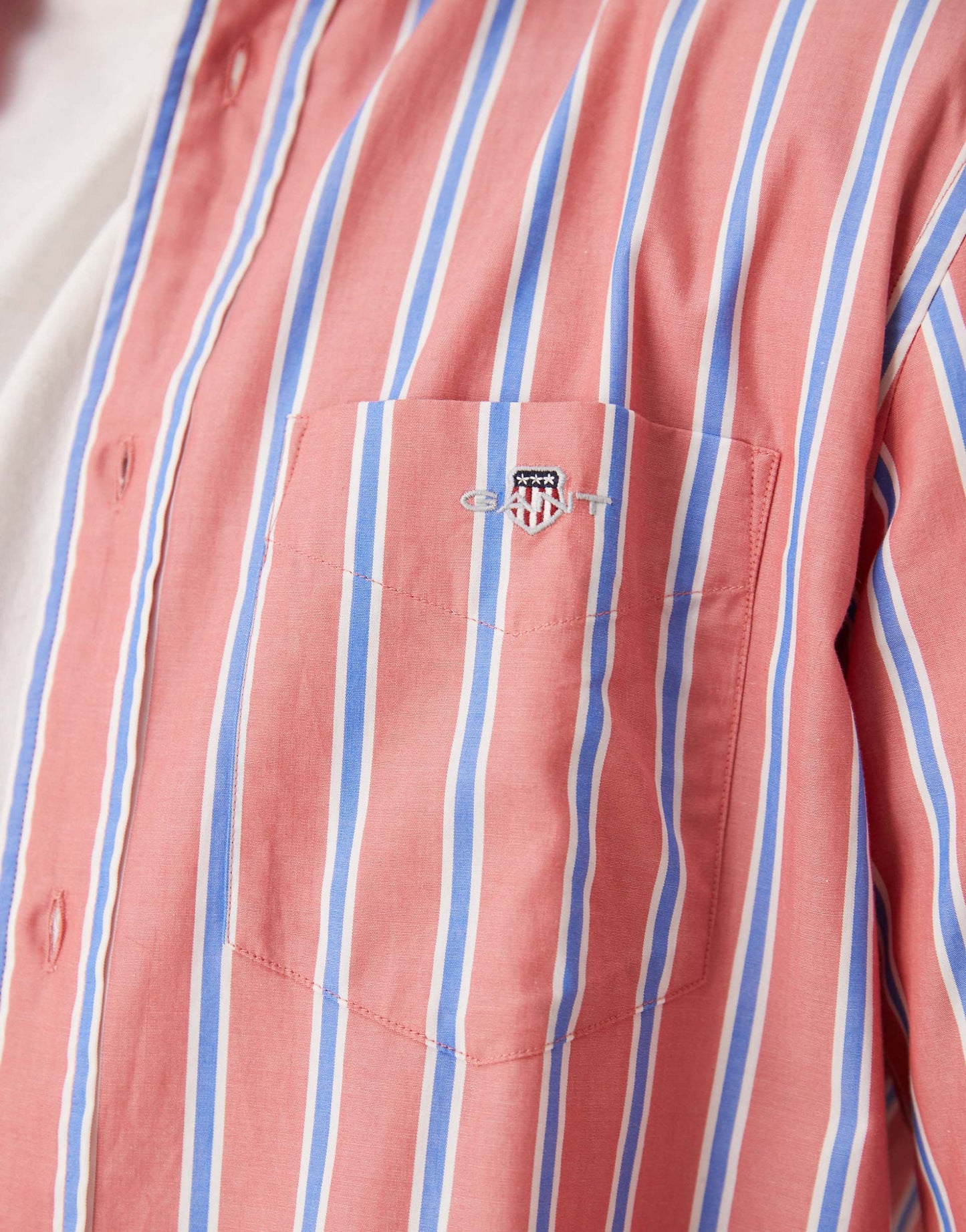 Regular Fit Poplin Striped Logo Shirt