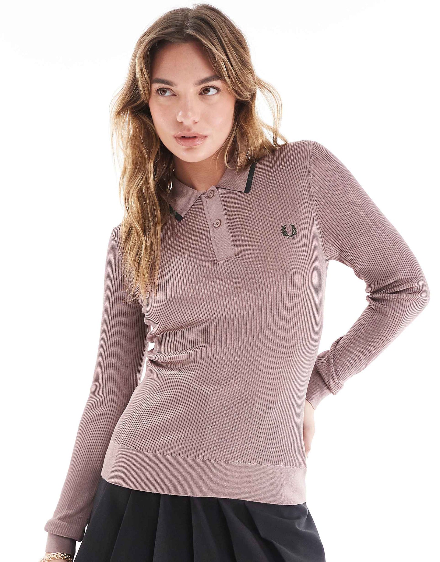 Long Sleeve Ribbed Knitted Shirt