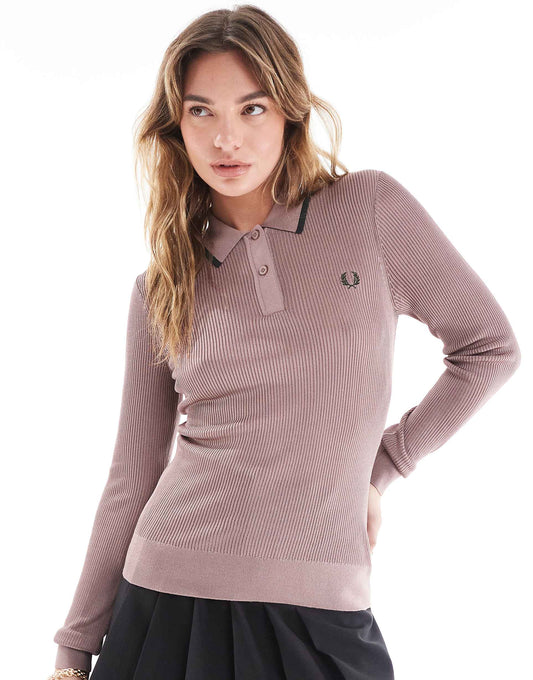 Long Sleeve Ribbed Knitted Shirt