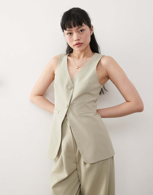 Co-Ord Tailored Longline Waistcoat