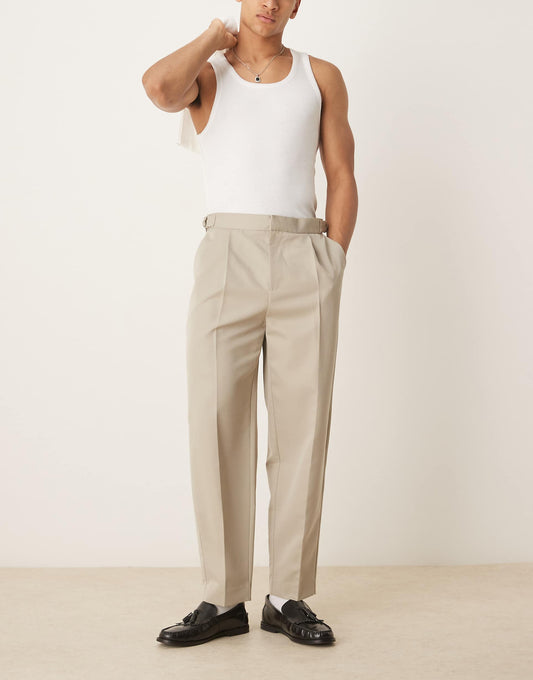 Smart Wide Leg Trousers With Side Adjusters