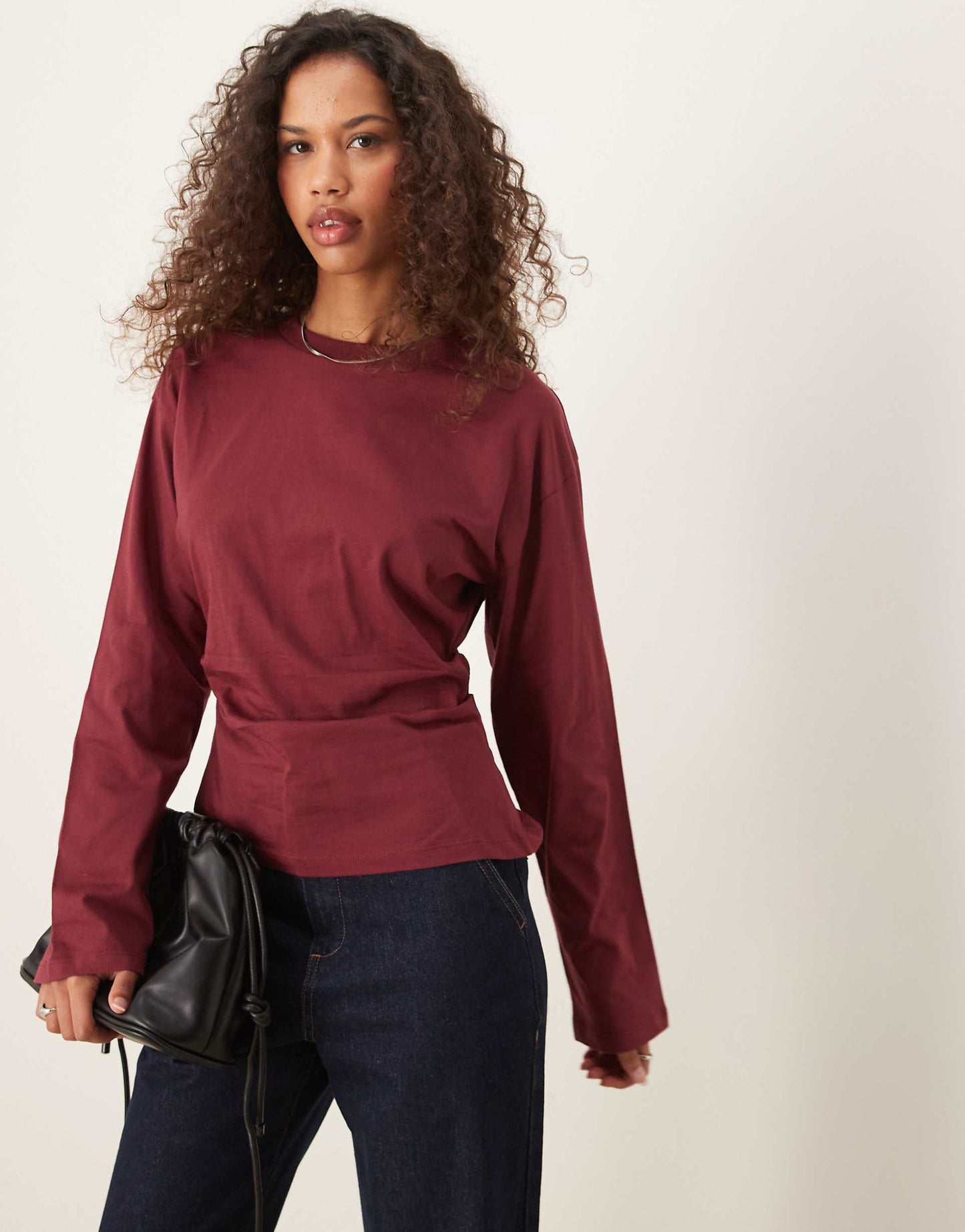 Corset Waist Long Sleeve Tee