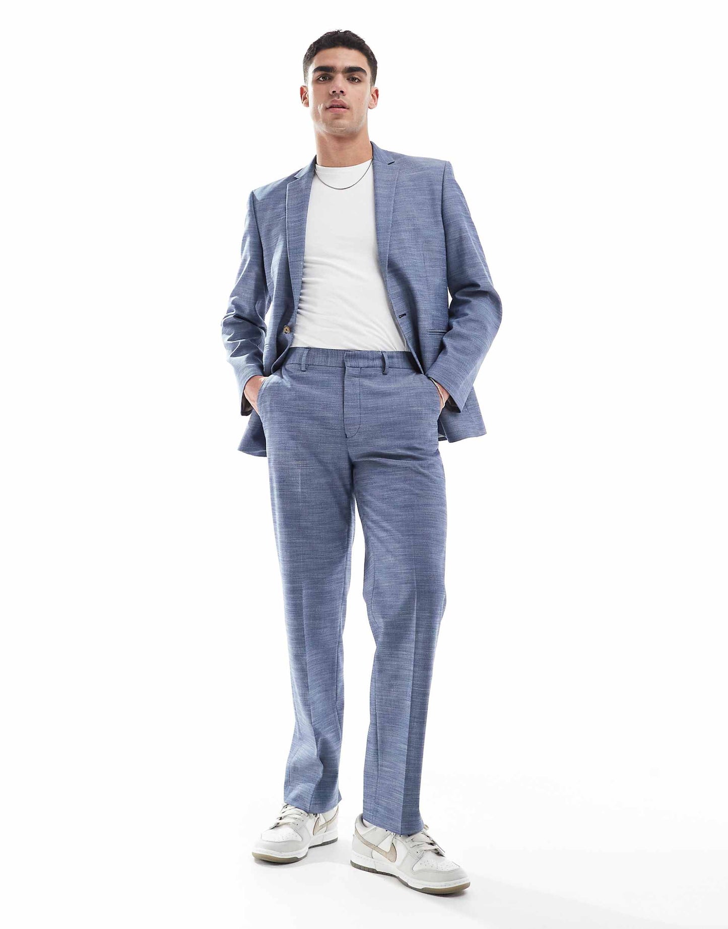 Linen Look Slim Suit