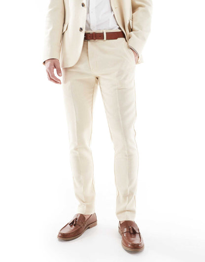 Wool Blend Skinny Suit Trousers