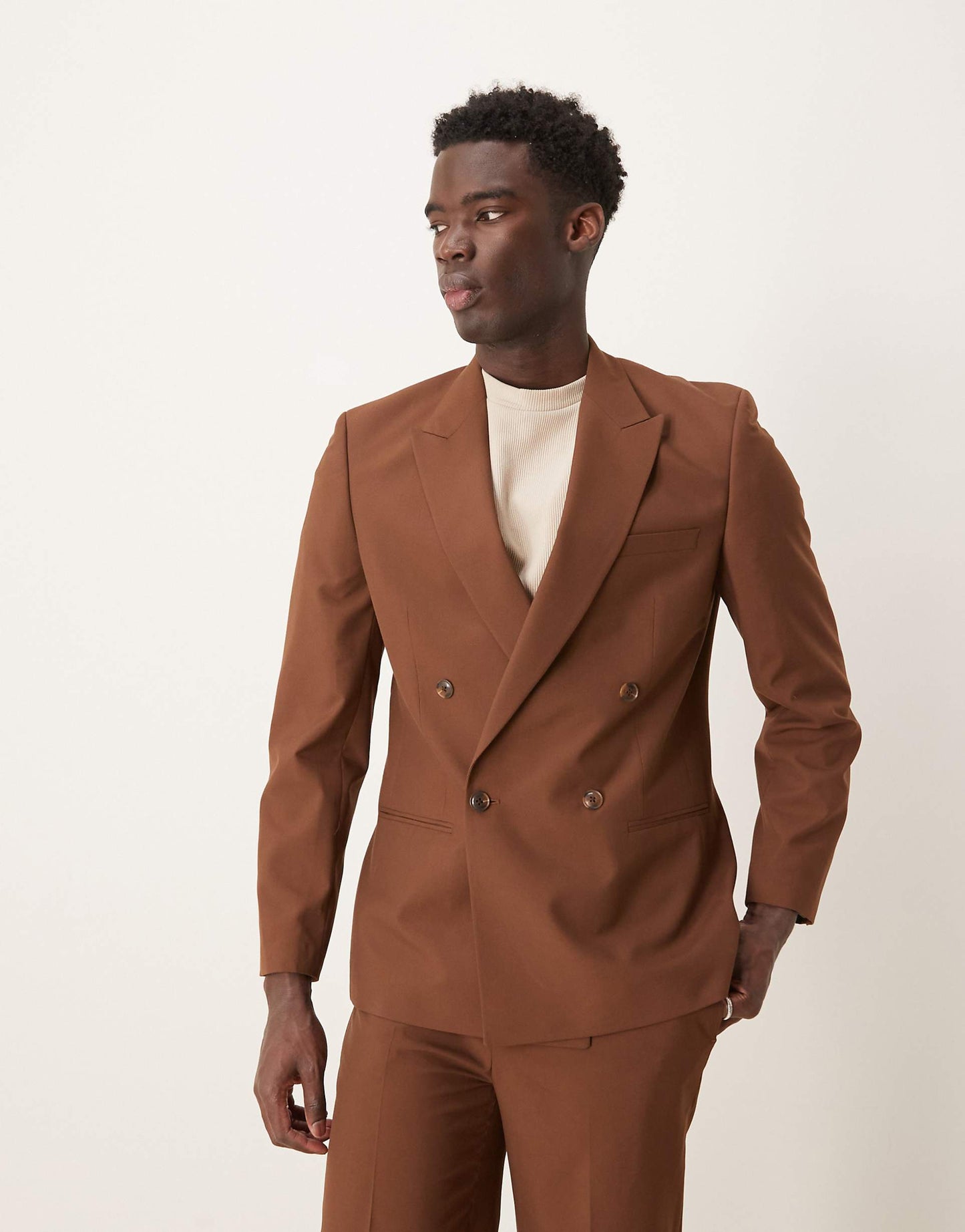 Double Breasted Slim Suit Jacket