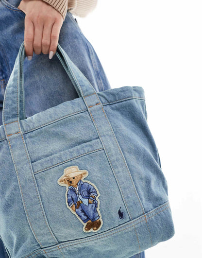 Polo Lauren Bear Denim Tote Bag