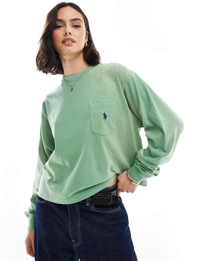 Loose Fit Long Sleeve Top With Logo