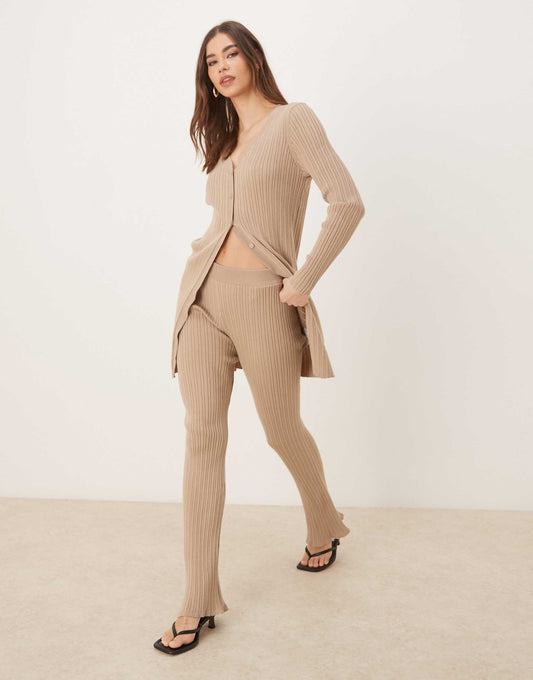 Ribbed Flare Trouser Co-Ord