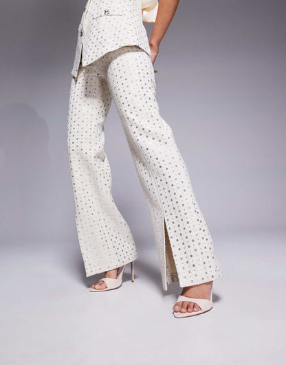 Co-Ord Embellished Boucle Trouser