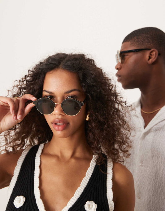 Round Bevelled Sunglasses