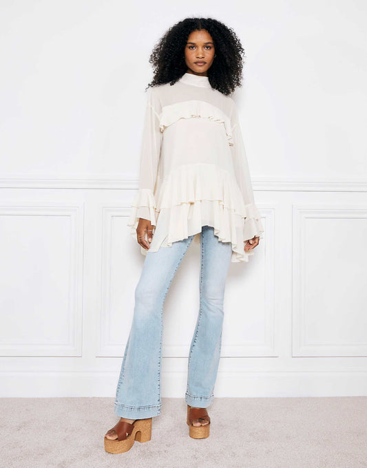 Denim High Rise Tummy Hold Flare Jeans